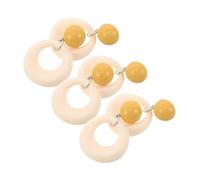 BESPORTBLE 3paires Boucles Oreilles Rondes Creuses Acrylique Bijoux Géométriques Pour Femmes Pendantes