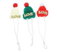 BESPORTBLE 3pièces Chapeaux Animaux Tricotés à Main pour Noël avec Sangle Réglable Costume De Fête pour Hamster Et Hérisson