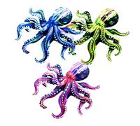 BESPORTBLE 3pièces Décoration Murale Pieuvre Métal Sculpture Ornementale Décor Thème Plage Pour Intérieur Extérieur Jardin Balcon Patios