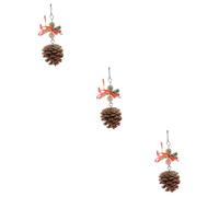 BESPORTBLE 3pièces Hanging Pine Cone Jouet pour Oiseaux Accessoire Naturel De Morsure pour Perruches Et Perroquets Jouet De pour Cage à Oiseaux