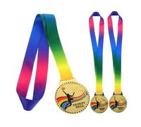 BESPORTBLE 3pièces Médaille De Basket-Ball Métal pour Garçon Fille Médailles De Participation avec Ruban pour Compétitions Récompenses Et Fêtes