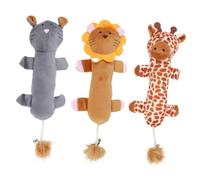 BESPORTBLE 3Pièces Peluche pour Résistants Aux Morsures de Girafe Léopard pour Jeu Dentition Animaux de Compagnie
