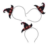 BESPORTBLE 3pièces Serre-tête Forme De Chapeau De Sorcière Avec Fleurs Pour Halloween Lot De Accessoires De Coiffure Pour Déguisement Et Fête
