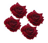 BESPORTBLE 4 Clip à Cheveux Rose Simulation Dame Mariage Première Casque Fille En Forme De Luau Roses Badges Fleurs Artificiel Délicat Broche Rose Rouge Accessoire Faire