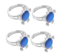 BESPORTBLE 4 ensembles Bague Thermochromique La Bague Change De Couleur Bague D'Émotion Bague Tortue Bijoux D'Humeur Pour Femmes Bagues Qui Expriment Des Émotions Bijoux 4 pièces * 4