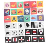 BESPORTBLE 4 Ensembles Cartes de Stimulation pour Garçon Fille Set de Jouets Sensoriels Noir et Blanc pour Développement Cognitif Visualisation Jouets Éducatifs pour Nouveaux