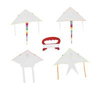 BESPORTBLE 4 Ensembles DIY Blank Kite with Flying Line for Outdoor Activity Lightweight Polyester and Fiberglass Material Parent Child Painting Craft Kit