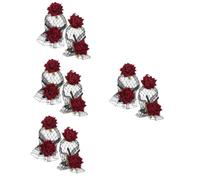 BESPORTBLE 4 Ensembles Roses Accessoire De Fête De Mariage Manches De Mariée Courts Femme Pour Mariage Nuptiale De Mariée De Mariage Femmes Dentelle 2 Pièces * 4