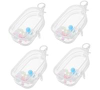 BESPORTBLE 4 Ensembles Sac Transparent Pochette PVC Rigide avec Porte Clés pour Rangement et de Poupées Sac de Rangement Portable et pour Figurines et Accessoires