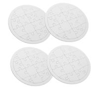 BESPORTBLE 4 Feuilles Puzzle DIY Vierge à Dessiner pour Garçon Fille Planche Ronde Éducatif Créatif Portable pour Maison et École