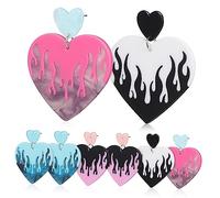 BESPORTBLE 4 Paires Boucles d'oreilles d'amour d'amour cœur boucles d'oreilles créoles femmes boucles d'oreilles pendantes coeur Boucles d'oreilles de coeur de déclaration Acrylique