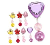 BESPORTBLE 4 paires Boucles Oreilles Clip Fille sans Perçage Colorées Pendantes Strass Légères pour Fêtes et Anniversaires