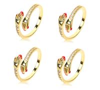 BESPORTBLE 4 Pièces Anneau câlin bague esthétique bagues habillées pour femmes bijoux câlin Love Jewelry bagues pour les femmes anneaux filles anneaux d'amitié bande de mariage alliage Doré