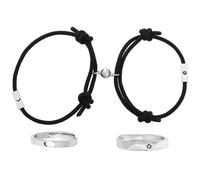 BESPORTBLE 4 pièces Bracelet Woven Corde avec Anneau Étoile et Lune de Bracelet pour Anniversaire et Saint Valentin