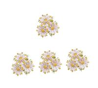 BESPORTBLE 4 Pièces Broche Anti Exposition Broche En Émail Marguerite Épingle Floral Petite Bijoux De Marguerite e Fleur Sur Le Thème Du Printemps Alliage Jaune