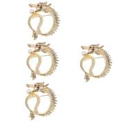 BESPORTBLE 4 Pièces Broche De Dragon Rétro Broche Animaux Pour Décorations s Forme De Revers Chinoise De Bijoux Dragon Alliage Doré