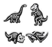 BESPORTBLE 4 pièces Broche Dinosaure Squelette Alliage de Épingle à Revers Créative Forme de Crâne Accessoire Chic pour Sac Manteau Châle Cadeau Femme et Fille