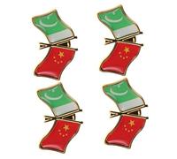 BESPORTBLE 4 pièces Broche Drapeau Pakistan-chine Métal Épingle Patriotique pour Vêtements Sacs et Chapeaux Unité et Amitié Culturelle
