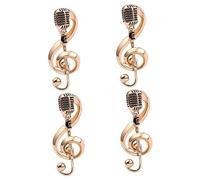 BESPORTBLE 4 Pièces Broche Femme Microphone et Note de Musique Vintage Broche Émaillée pour Robes et Chapeaux Accessoire de Mode Original pour Anniversaire et Unique