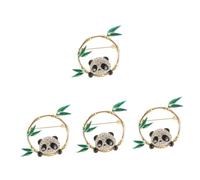BESPORTBLE 4 Pièces broche panda plaqué revers à revers patte clé broche initiale de dessin animé épingle pour sacs à épinglette de vêtements Alliage de zinc