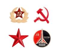 BESPORTBLE 4 pièces Broches Soviet Alliage Vintage Épingles Étoile Rétro Étanches pour Décoration Vêtements Unisexes Accessoires Légers et Résistants