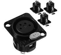 BESPORTBLE 4 Pièces Connecteur Microphone Xlr Broches Métal pour Montage Panneau Adaptateur Prise Audio Femelle Socket Micro Professionnel Lot de Noir