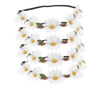 BESPORTBLE 4 Pièces Couronne de Fleurs Blanche pour Fille Bandeau et Confortable Guirlande Artificielle Couronne Marguerite pour Mariage et Photos Plage
