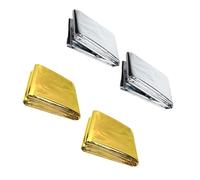 BESPORTBLE 4 Pièces Couvertures de Survie Isothermiques Aluminium Argenté et Doré Protection Thermique Double Face pour Urgence et Activités Extérieures Isolation Compacte pour Randonnée et