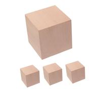 BESPORTBLE 4 Pièces Cubes Bois Non Traités pour Éducation Mathématique et Créativité pour Géométriques et Activités Manuelles
