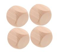 BESPORTBLE 4 Pièces Dés Bois Vierges Lot de Cubes Artisanaux pour DIY Jeux de Société Peinture et Décoration Bois Naturel Non pour Projets Créatifs et Fêtes