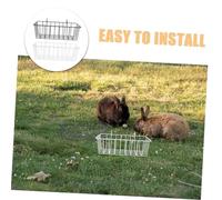 BESPORTBLE 4 Pièces Distributeur de Foin Métallique pour et Petits Animaux Mangeoire Portable et Support Anti-gaspillage pour Cage Design Compact Blanc et Noir Lot