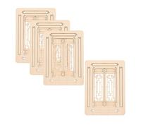 BESPORTBLE 4 Pièces Fenêtres Miniatures Bois pour Maison de Poupées Cadres de Fenêtres Lilliputien pour Décoration de Jardin Féérique et DIY
