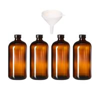 BESPORTBLE 4 Pièces Flacon de Réactif 500ml en Verre Borosilicaté Marron
