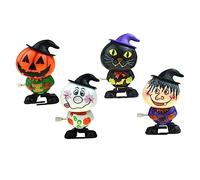 BESPORTBLE 4 pièces Jouets à Remonter Halloween Figurines Portables sans Pile Jouets Mécaniques pour Décorations de Fête Thème Citrouille Chat Noir et