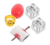 BESPORTBLE 4 Pièces Kit de Jouets Farceurs avec Anneaux Vaporisateurs Eau Faux Ongles et Insectes Simulés Accessoires Prank pour Halloween Carnaval et Poisson Avril
