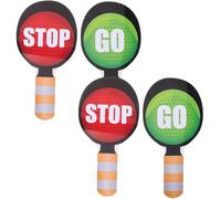BESPORTBLE 4 Pièces Kit de Panneaux Stop Rouge Vert pour Garçon Fille Signalisation Ludique Portable pour Éducation Sécurité Routière Classe