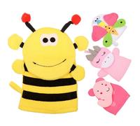 BESPORTBLE 4 pièces Lot de Moufles de Bain Garçon Fille Motifs Animaux Mignons Moufles Exfoliantes pour Nettoyage Corps et Élimination Poussière Peau Sensible