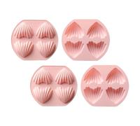 BESPORTBLE 4 pièces Lot de Moules à Gâteau Silicone Forme Cœur Cavités Antiadhésives pour Biscuits Fondants et Madeleines Facile à Nettoyer pour Pâtisserie Maison et Atelier DIY