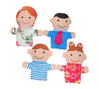 BESPORTBLE 4 Pièces Marionnettes Familiales Tissu pour Garçon Fille Jouets de Jeu de Rôle et Conte et Confortable Convient Aux Adultes et Garçon Fille Set Papa Maman Sœur