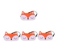 BESPORTBLE 4 Pièces Masque Pour Les Yeux De Renard Noir Dormeur Adultes Blocage Mignon Renard Qui Dort Oeil Pour Dormir Masque Pour Les Yeux Pour Femme Couverture Chiffon