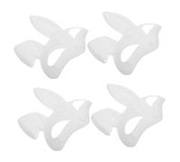 BESPORTBLE 4 Pièces Masques Lapin Vierges PVC Mat Masques DIY à Peindre pour Cosplay et Fêtes Costumées et Confortables Accessoires Animaux pour Carnaval et Soirée