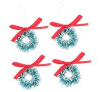 BESPORTBLE 4 Pièces Mini Couronnes de Noël Simulées Décoratives pour Maison de Poupée Accessoires Suspendus pour Fête de Noël