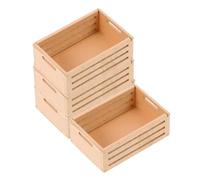 BESPORTBLE 4 Pièces Mini Paniers Bois pour Maison de Poupée Coffres Miniatures Pin Accessoires de Rangement Décoratifs pour Maison de Poupée de Paniers Compacts et Résistants