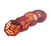 BESPORTBLE 4 Pièces Miniature Dollhouse Food Trays with Realistic Fake Rice and Beans Simulation for Educational Play and Dollhouse Kitchen Decor