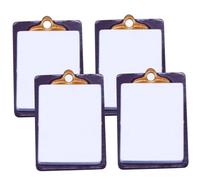 BESPORTBLE 4 pièces Miniature Paper Clipboard Set Mini Writing Board Toy for Children Creative Alloy and Paper DIY Model Decorative Prop for Mini Houses Enhance Imagination and Learning