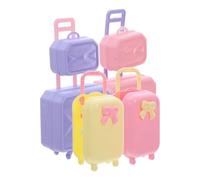 BESPORTBLE 4 Pièces Miniature Travel Suitcases for Dolls Lightweight Dollhouse Accessories Plastic Mini Luggage Organizer for Outdoor Play and Decor