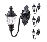 BESPORTBLE 4 Pièces Modèle D'applique Murale Tout Petit Lumière De Maison De Poupée Décor Miniature Décoration De Maison Lumières Extérieures De Maison De Poupée Lumière Miniature Abdos Noir