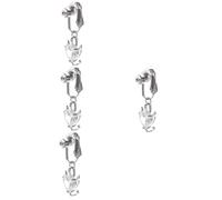 BESPORTBLE 4 Pièces Pendentif amour zircon anneau de nombril qui pend Bague de bouton de ventre pendre anneaux de bouton de ventre faux anneau de nombril pour femme cuivre zircon blanche