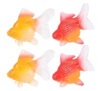 BESPORTBLE 4 pièces Poissons Rouges artificiels flottants en Plastique : modèles réalistes pour Aquarium, décorations animalières pour Bocal à Poissons