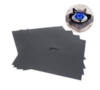 BESPORTBLE 4 pièces Protège Plaque Cuisson Protectrice Four et Gaz Robuste Saleté Réutilisable Compatible Toutes Plaques à Gaz Noir